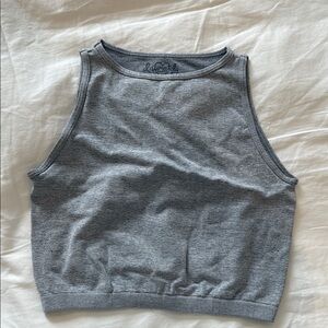 Gray Sleeveless Crop Top
